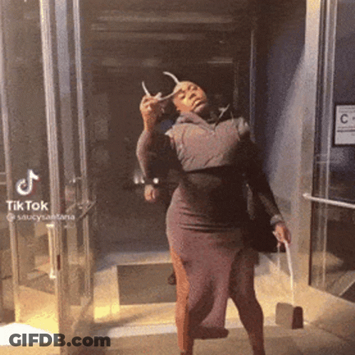 Woman In Dress Holding Bag GIF