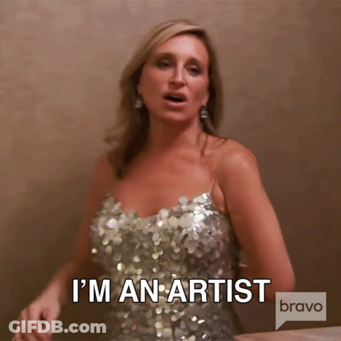 Woman In Dress Says I'm An Artist GIF