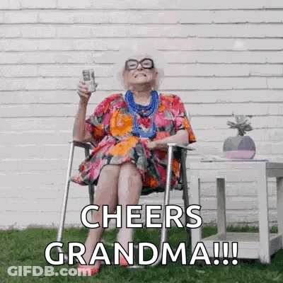 Woman In Dress Squatting With Go Granny GIF