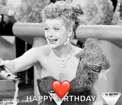 Woman In Dress With Martini And Heart GIF