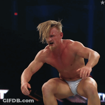 Woman In Dress Wrestling With Referee GIF