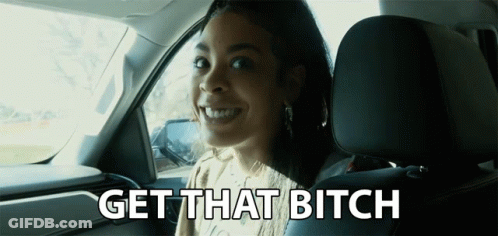 Woman In Driver's Seat With Get That Bitch GIF