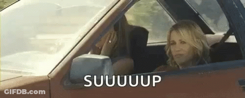Woman In Driver Seat Saying Suuuup GIF
