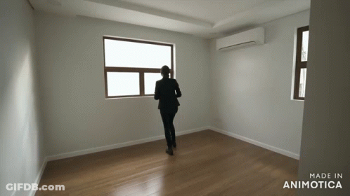 Woman In Empty Room Made In Animotica GIF
