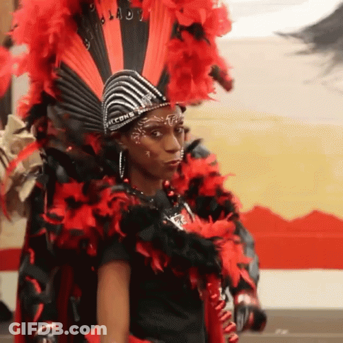 Woman In Falcons Costume GIF