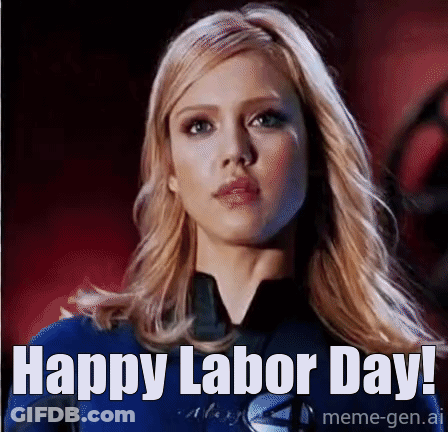 Woman In Fantastic Four Costume Says Happy Labor Day Meme Gen Ai GIF