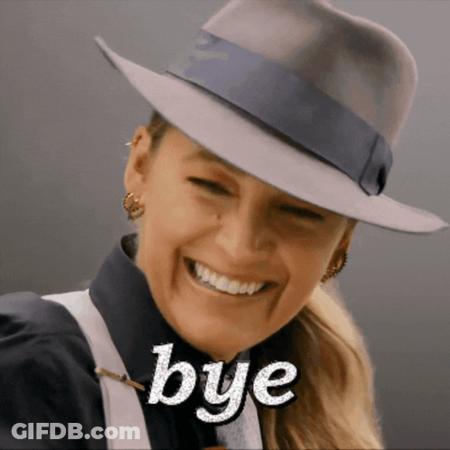 Woman In Fedora Smiling Saying Bye GIF