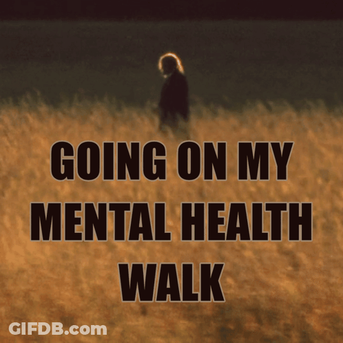 Woman In Field Going On Mental Health Walk GIF