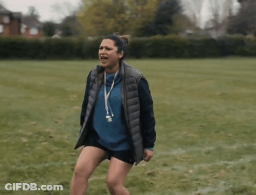 Woman In Field Saying Come On GIF