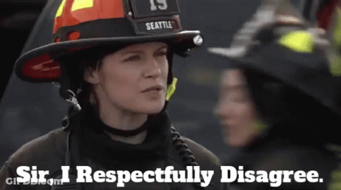 Woman In Fireman Helmet Says Sir I Respectfully Disagree GIF