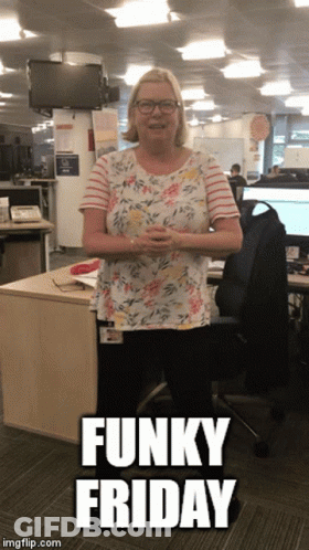 Woman In Floral Shirt Funky Friday GIF