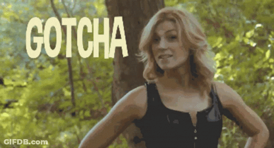 Woman In Forest Gotcha GIF
