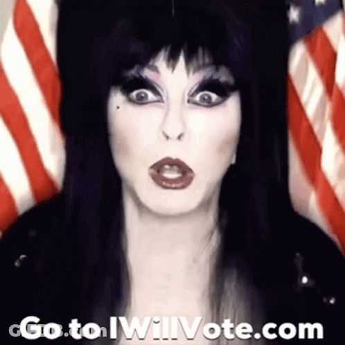 Woman In Front Of American Flag Go To Iwillvote.com GIF