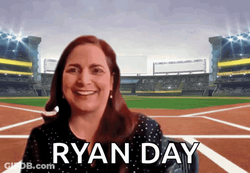 Woman In Front Of Baseball Field With Ryan Day GIF