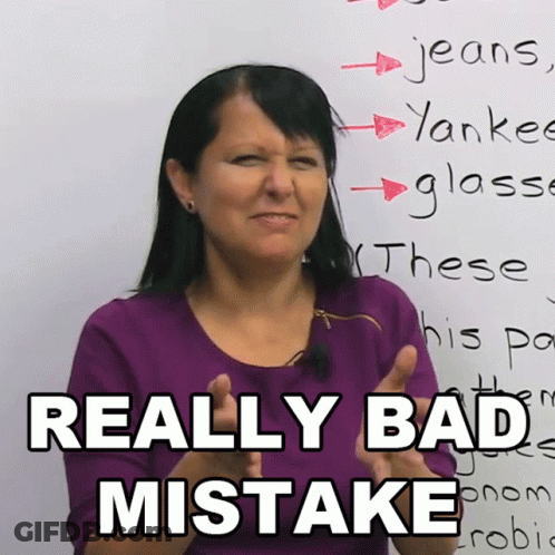 Woman In Front Of Board Saying Really Bad Mistake GIF