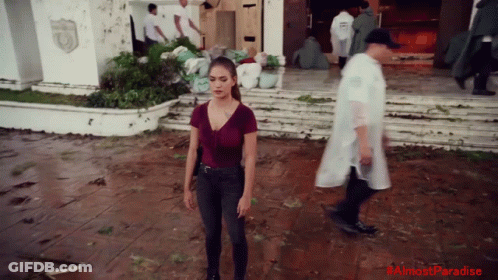 Woman In Front Of Building #Almostparadise GIF