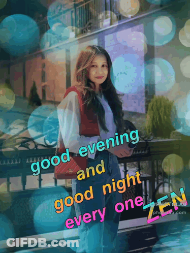 Woman In Front Of Building Saying Good Evening And Good Night Everyone GIF