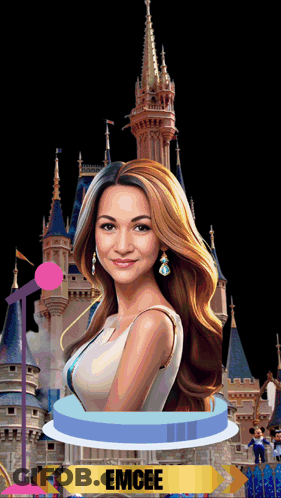 Woman In Front Of Castle Emcee GIF