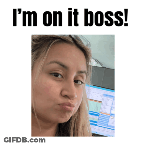 Woman In Front Of Computer Saying I'm On It Boss GIF