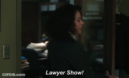 Woman In Front Of Deputy District Attorney Window GIF