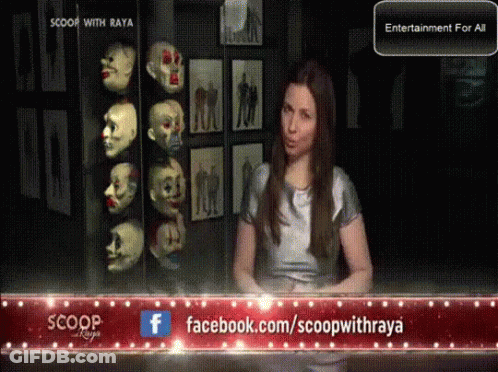 Woman In Front Of Facebook Banner GIF