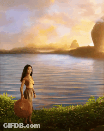 Woman In Front Of Lake GIF