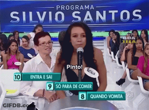 Woman In Front Of Microphone Silvio Santos Sign GIF