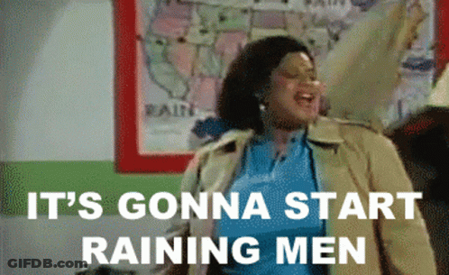 Woman In Front Of Rain Map GIF