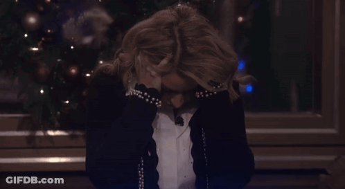 Woman In Front Of Screen Saying 4 GIF