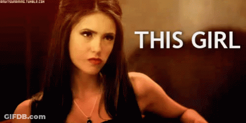 Woman In Front Of Screen Saying This Girl GIF
