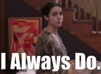 Woman In Front Of Stairs Saying I Always Do GIF