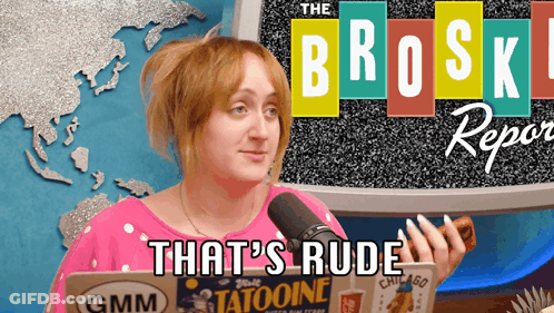 Woman In Front Of The Broski Reporter Screen GIF