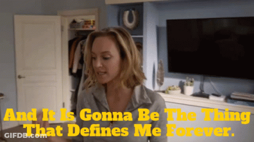Woman In Front Of TV Saying It Defines Me GIF