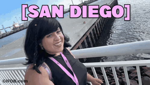 Woman In Front Of Water San Diego GIF