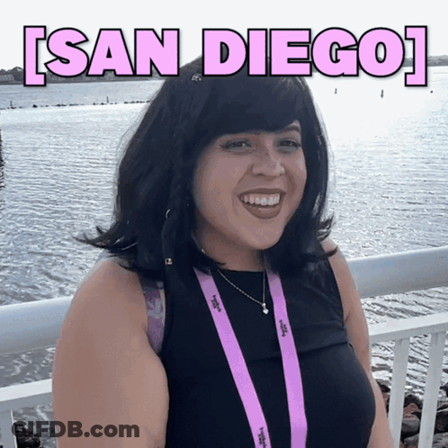 Woman In Front Of Water With San Diego GIF