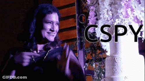 Woman In Front Of Wedding Cake With Cspy GIF