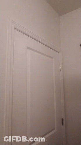 Woman In Front Of White Door GIF