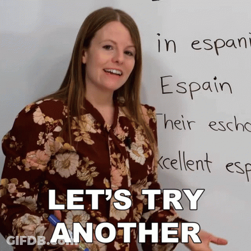 Woman In Front Of Whiteboard Let's Try Another GIF