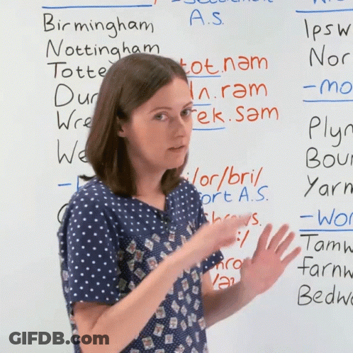 Woman In Front Of Whiteboard Saying Slightly Different GIF