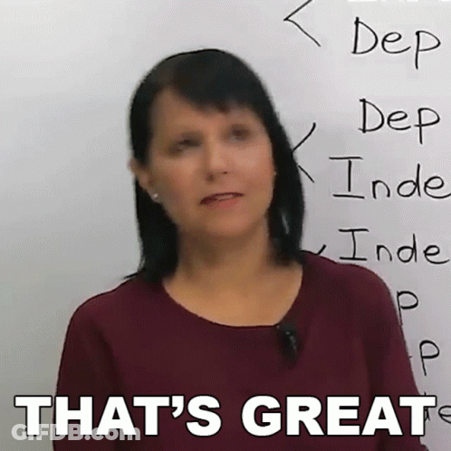 Woman In Front Of Whiteboard Saying That's Great GIF