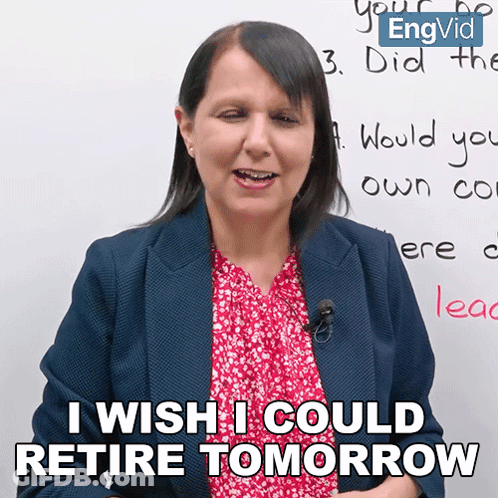 Woman In Front Of Whiteboard Says I Wish I Could Retire Tomorrow GIF