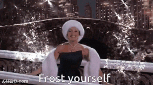 Woman In Fur Coat And Hat On Bridge Says Frost Yourself GIF
