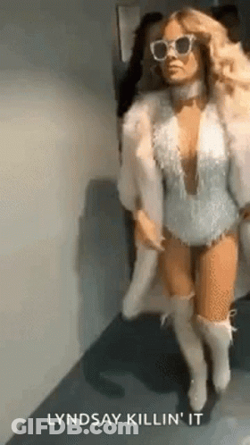 Woman In Fur Coat And Sunglasses GIF