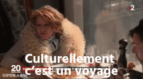 Woman In Fur Coat At Table GIF
