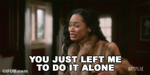 Woman In Fur Coat Crying You Just Left Me To Do It Alone GIF