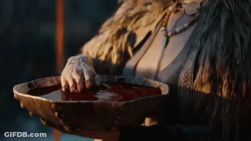 Woman In Fur Coat Holding Bowl Of Water GIF