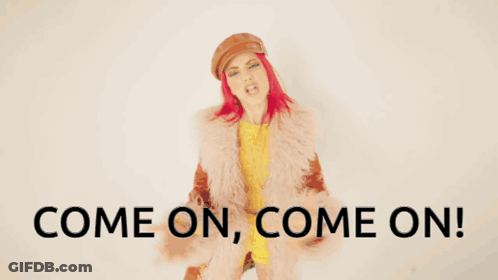 Woman In Fur Coat Saying Come On GIF