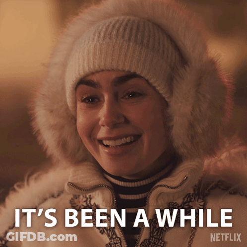 Woman In Fur Hat Says It's Been A While Netflix Ad GIF