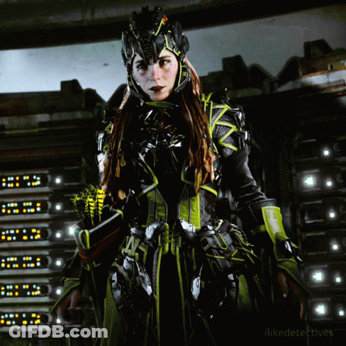 Woman In Futuristic Costume In Front Of Servers Ilikedetectives GIF