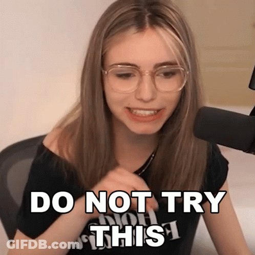 Woman In Glasses And Black Shirt Saying Do Not Try This GIF